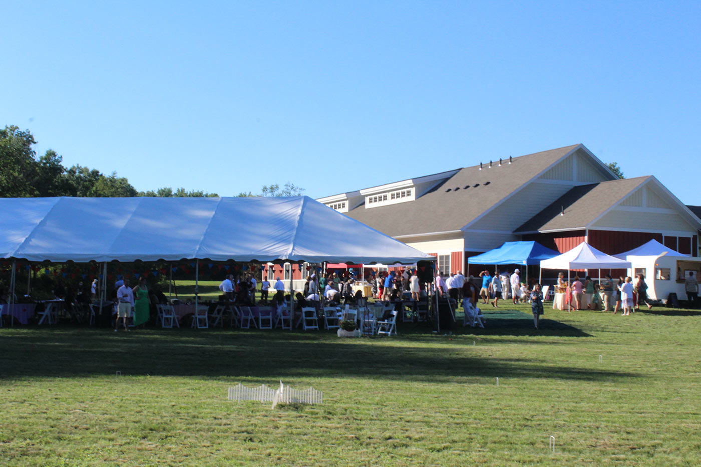 view of large tents at event